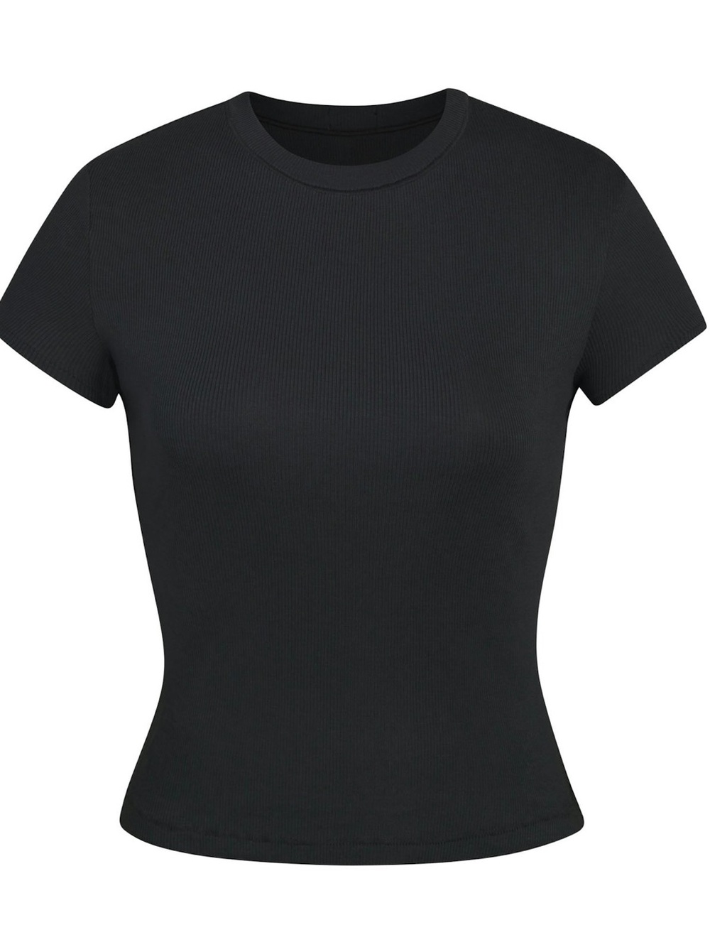 SKIMS Cotton Rib T-Shirt Soot Small NWT Fitted Crewneck Tee